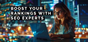 An image promoting SEO services. Text in the image says "BOOST YOUR RANKINGS WITH SEO EXPERTS" and "69".